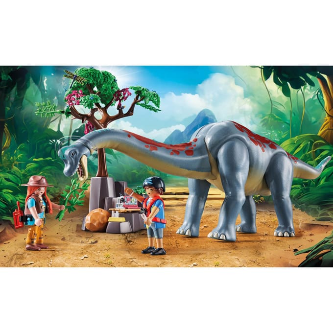 Brachiosaurus en hovercraft simulatiespel Playmobil