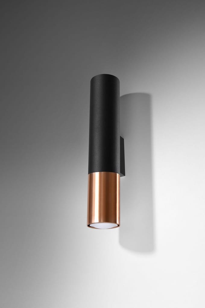 Licht-Erlebnisse - Edyth - Wandlamp - GU10 - van - Metaal - in - Zwart koper