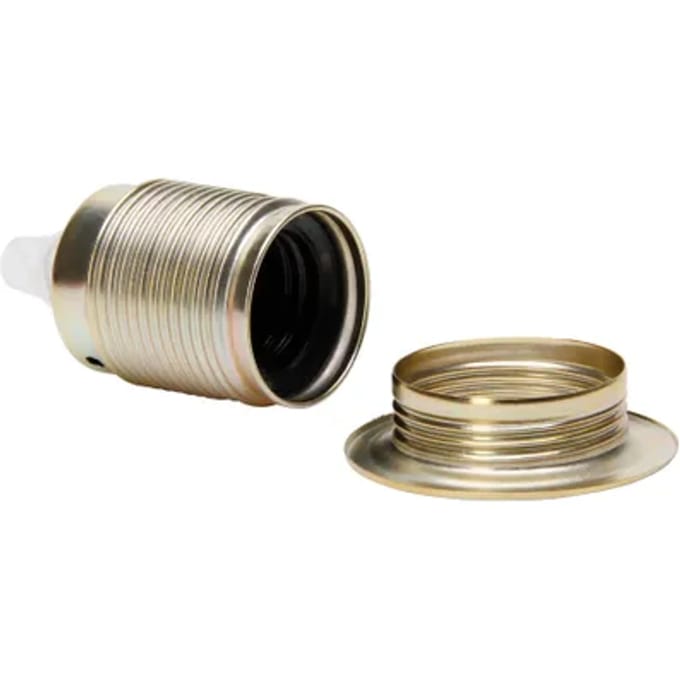 Kopp Lamphouder E27 Metaal Met Ring En Trekontlasting Messing