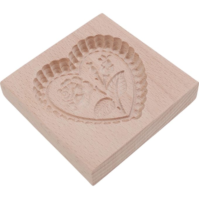 Houten Vorm Roos Hart Patroon Multifunctionele Koekjesvorm voor Pompoentaarten Maancake gray