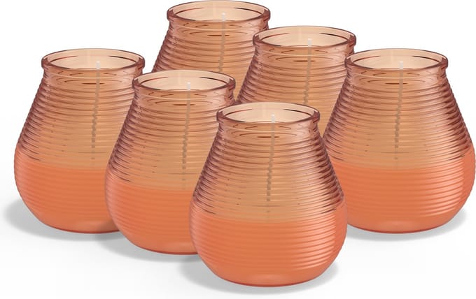 Bolsius - 6 Geurkaarsen - Citronella - Buitenkaars - Koraal