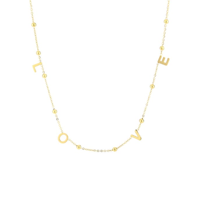 Bijoutheek Collier Balls Love Goud