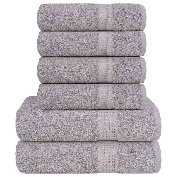 vidaXL - 6-delige - Handdoekenset - FROGN - 360 - g/m² - grijs