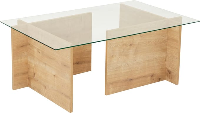 Vente-unique Salontafel van gehard glas - Licht naturel en transparant - AZRA