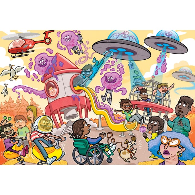 Jumbo WasGij Junior 3 - Alien Invasion - 240 stukjes Kinderpuzzels