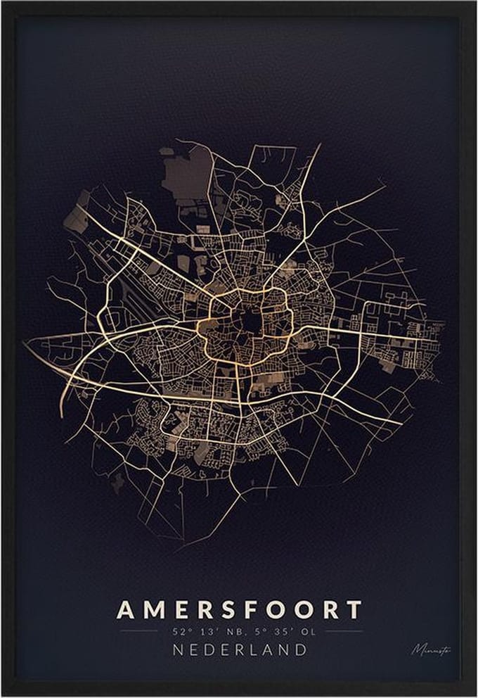 Poster Stad Amersfoort A4 - 21 x 30 cm (Exclusief Lijst)