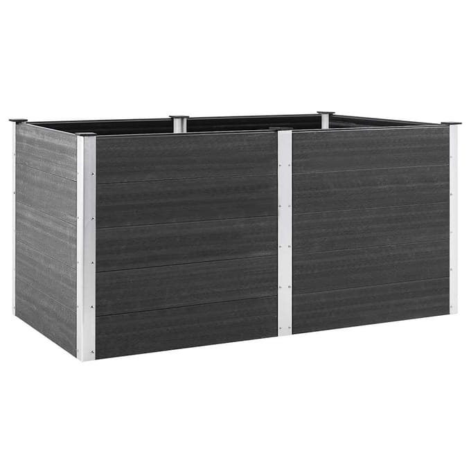vidaXL - Plantenbak - verhoogd - 200x100x91 - cm - HKC - grijs