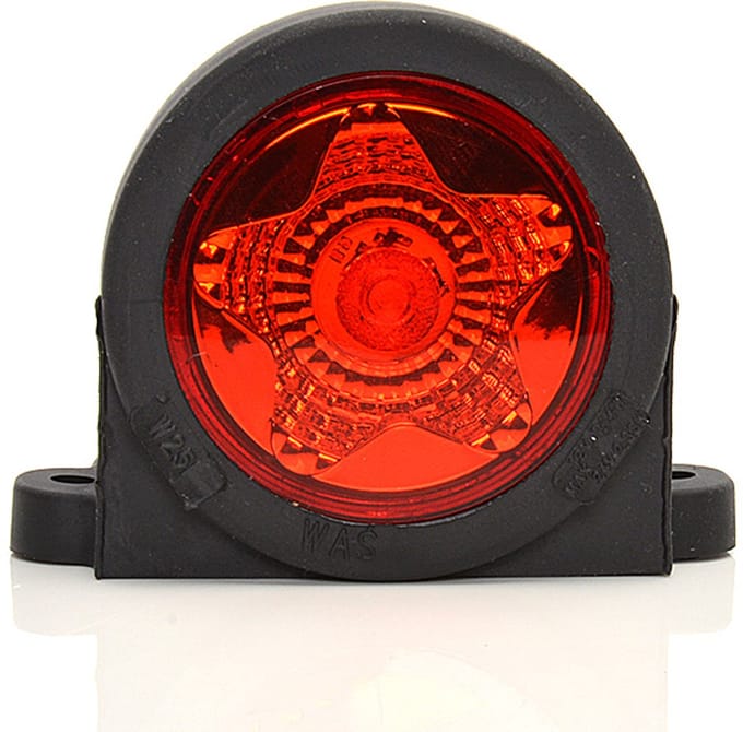 Markeringslicht - WAS - W25 STAR - 3.1 - 7.8cm - LED - Rood - 12V-24V