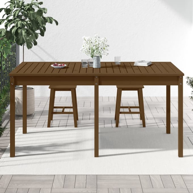 vidaXL - Tuintafel - 159,5x82,5x76 - cm - massief - grenenhout - honingbruin