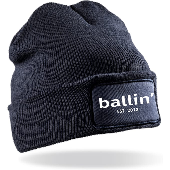 Unisex Muts met Ballin Est. 2013 Beanie Print - Blauw - Maat one size