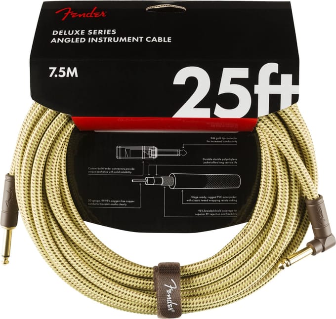 Fender Deluxe Series Instrument Cable S>A 7.5m (Tweed) - Instrumentenkabel