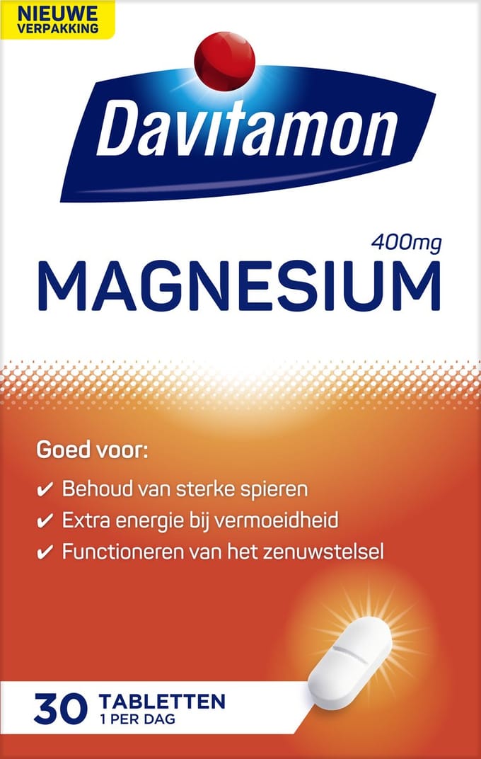 Davitamon Magnesium tabletten 400 mg - Voedingssupplement – 30 magnesium tabletten