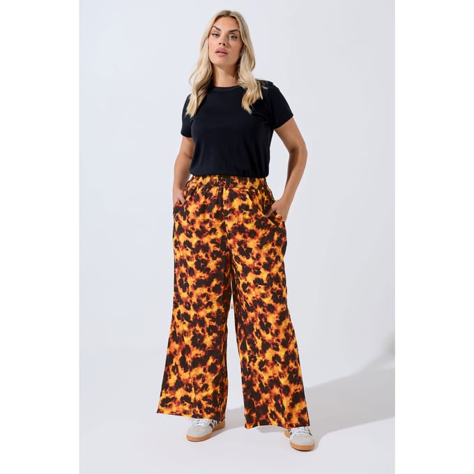 Limited Collection Oranje Schildpad Broek Met Wijde Pijpen Size 42
