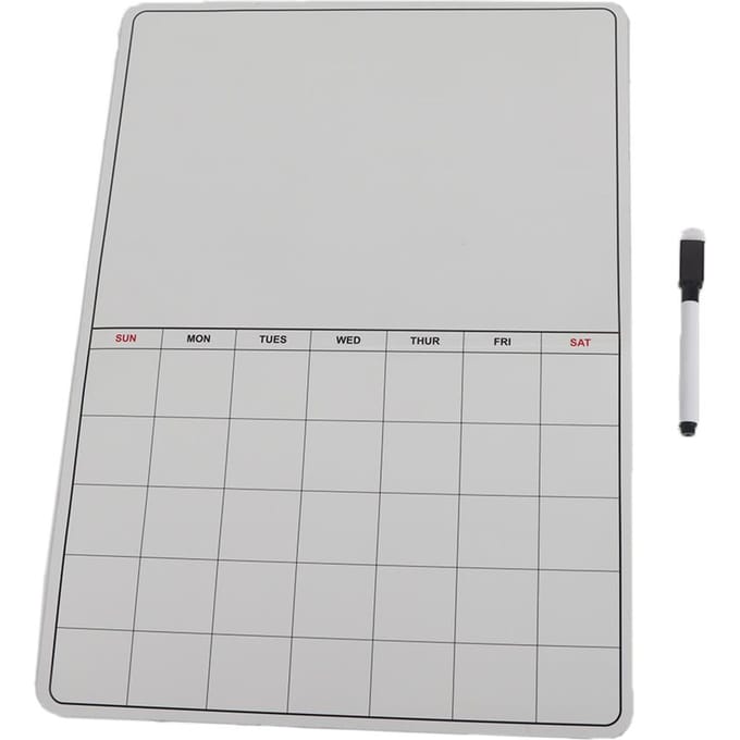 Whiteboard Maandplanner Koelkast Magnetisch Memobord Koelkastmagneet Kalender gray