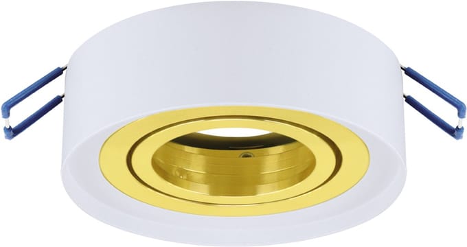 ODYN - inbouwspot Armatuur - Rond - Wit / goud kleur - 90mm