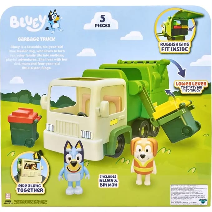 BLUEY - Vuilniswagen met 2 Speelfiguren - Speelset