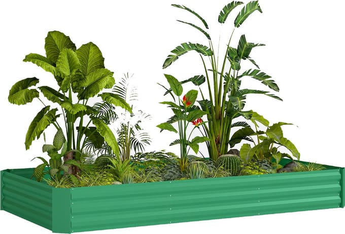 Outsunny tuinbed - Gegalvaniseerd staal - 240x120x30cm - Groen