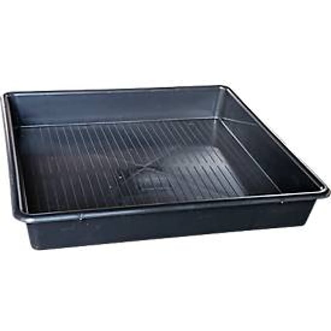 Lekbak voor kleine containers, volume 77 l, stapelbaar, B 800 x L 800 x H 120 mm, polyetheen, zwart
