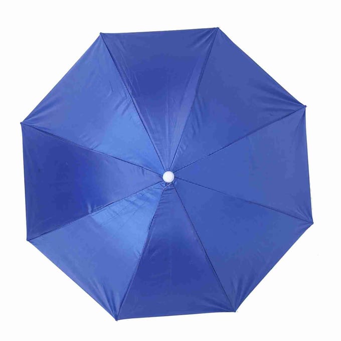 65cm zonnebrandcrème, winddicht, opvouwbaar, op het hoofd gemonteerde paraplu(Koningsblauw) blue
