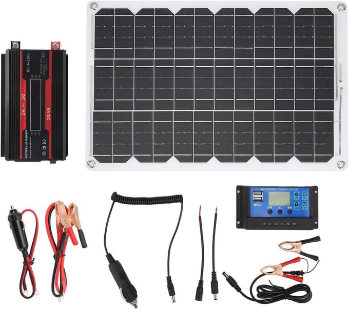 Zonnepaneel set - Solar energie - Buiten stroom - LCD display - 30A controller - Zwart