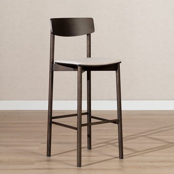 Bronx71® Barkruk Jane walnoot/ off white 80 cm - barstoel