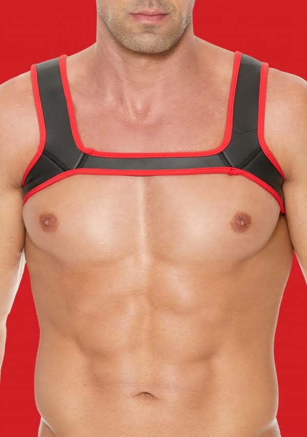 Shots - Ouch! Neopreen Harnas - L/XL black,red L/XL