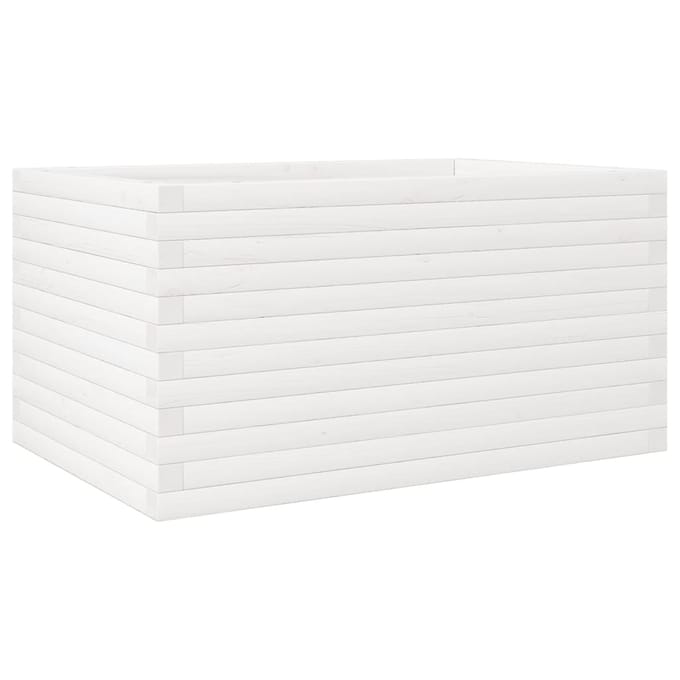 vidaXL - Plantenbak - 90x60x46 - cm - massief - grenenhout - wit