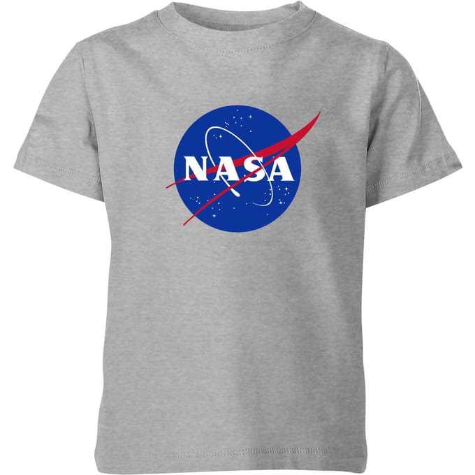 NASA Logo Insignia Kinder T-shirt - Grijs - 122/128 (7-8 jaar)