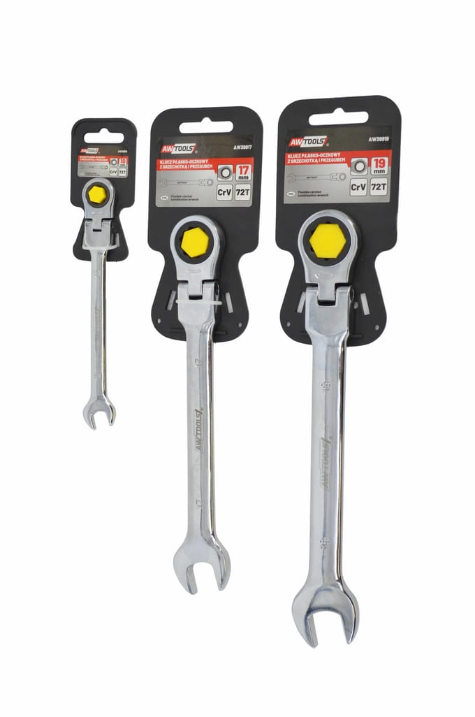 AWTools Ringsleutel met Ratel en Flexibele Kop 13mm