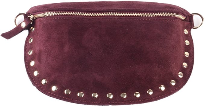 Giuliano lederen schoudertas Alison - Suede - Made in Italy - Bordeaux
