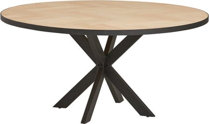 Ronde eiken eettafel Bern Ø140 cm Visgraat - Naturel