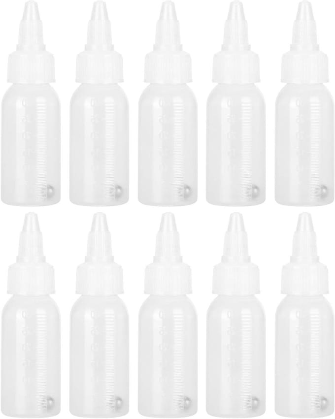 Set van 10 Verfflessen van 30ml met Kom en Roerbal - Duurzame PP Container voor Kunst en DIY Projecten