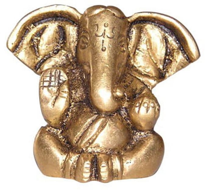 Ganesha messing zittend 3 cm