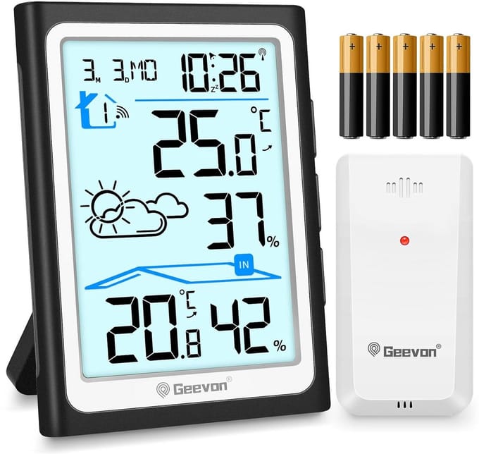 Draadloos Weerstation met Buitensensor, Temperatuur, Hygrometer en Weer Voorspelling
