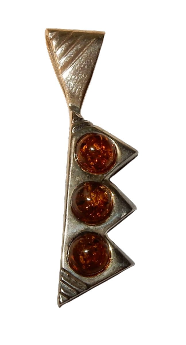Zilveren Hanger Amber