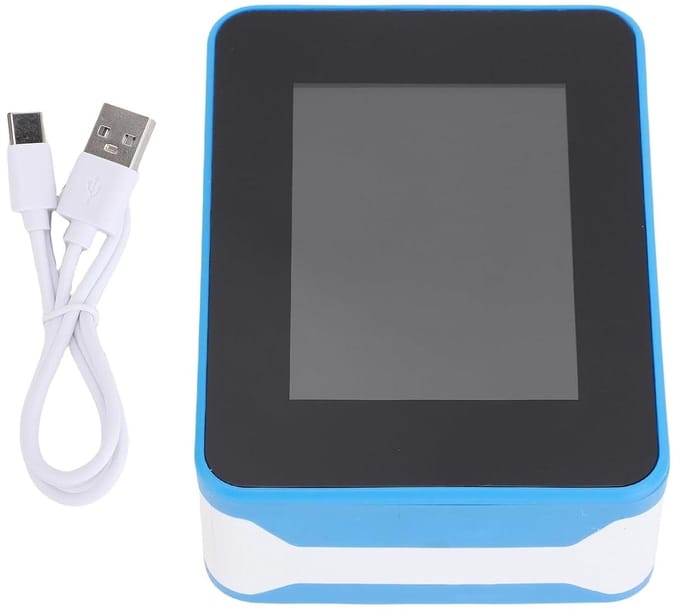 Luchtkwaliteitsmonitor Tester - Luchtkwaliteit Meter - Binnenmilieu Controleren - 10-in-1 Analyse - 2.8 Inch Scherm - Blauw Wit