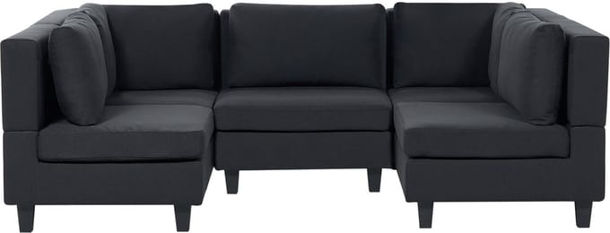 UNSTAD - Modulaire bank - Zwart - 5-zits - Polyester