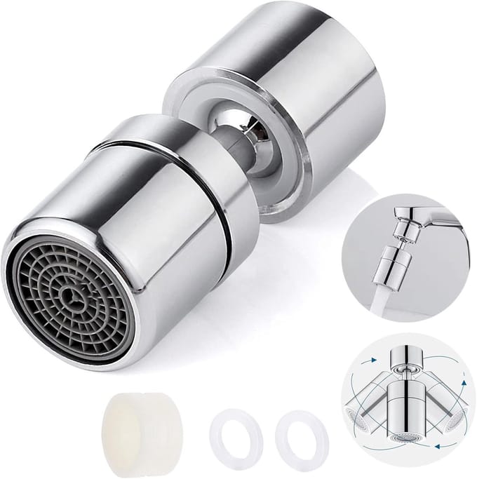 Allecta - Draaibare kraanbeluchter M22/M24 voor waterbesparing in keuken - Filter en verstelbare sproeier
