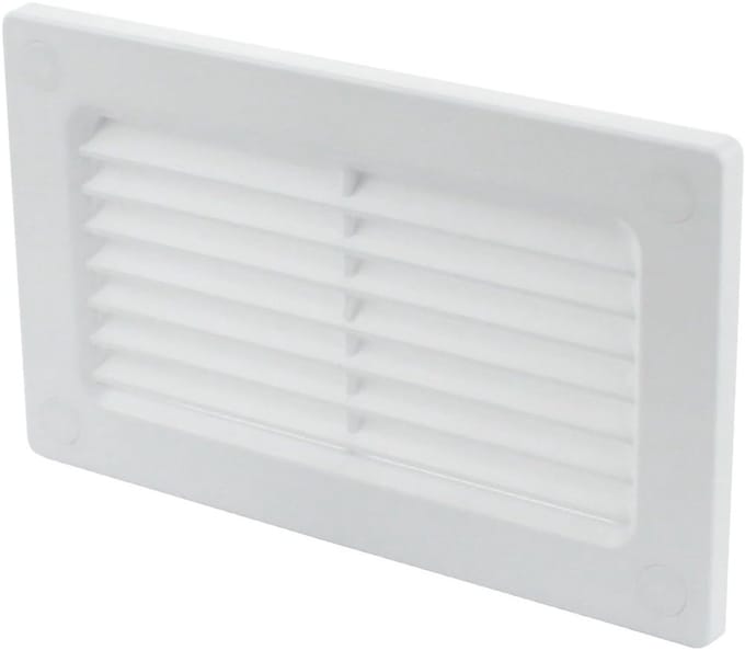 Ventilatierooster Afdekking Platkokers 60 x 120 mm Wit met Insemsbescherming