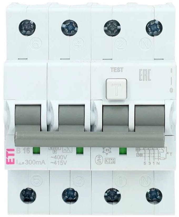 ETI aardlekautomaat 3-polig+nul 16A B-kar 300mA (431000183)