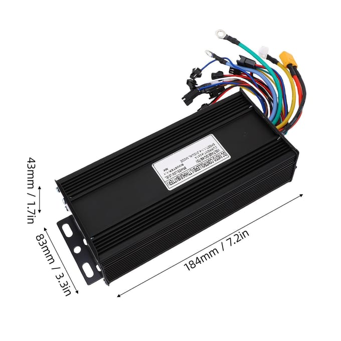 40A Elektrische Scooter Controller Sinusgolf 3 Modus Controller voor 1500W 2000W Borstelloze Motor black