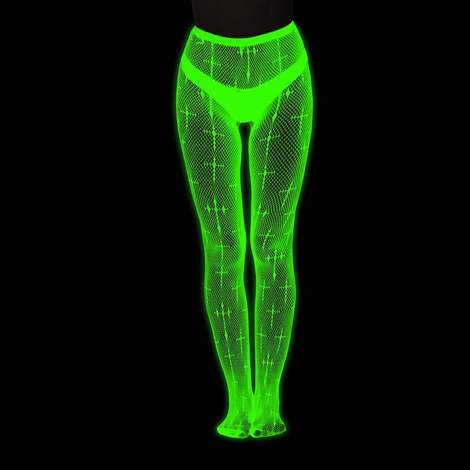 Sokken Groen  Glow In The Dark Visnet Kousen Leggings Voor Vrouwen Nachtelijk Oplichtende Kousen Panty's One Size green