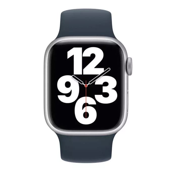 Apple Siliconen solobandje voor de Apple Watch | 44/45/46/49 mm - Maat 1 - Storm Blue