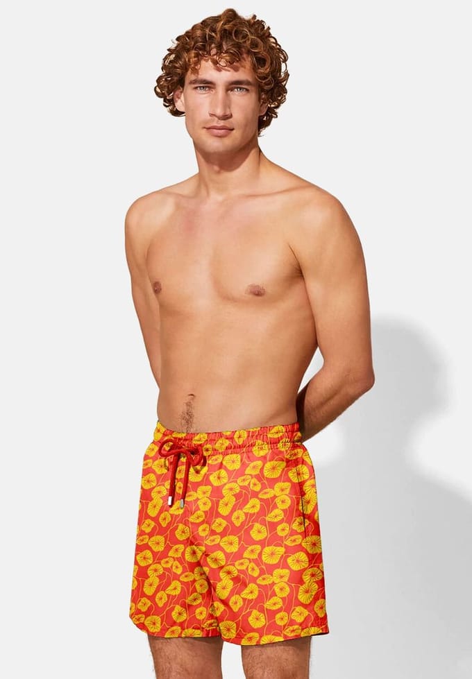 "Flora Red" Zwemshorts