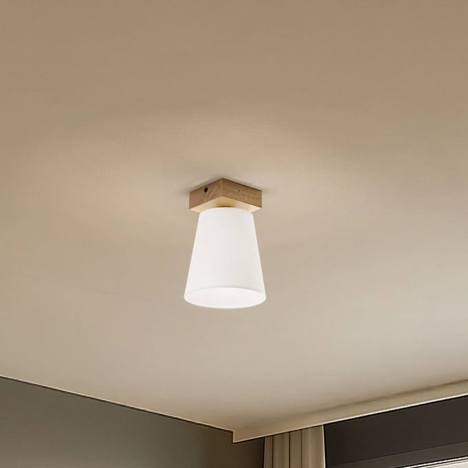 Envostar Risco plafondlamp 1-lamp stoffen kap wit
