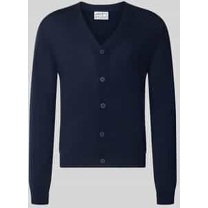 Regular fit gebreid jack van pure wol