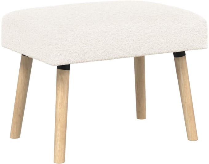vidaXL - Bank - Effen - Crèmekleurig - 60 - x - 40 - x - 45 - cm - Bouclé