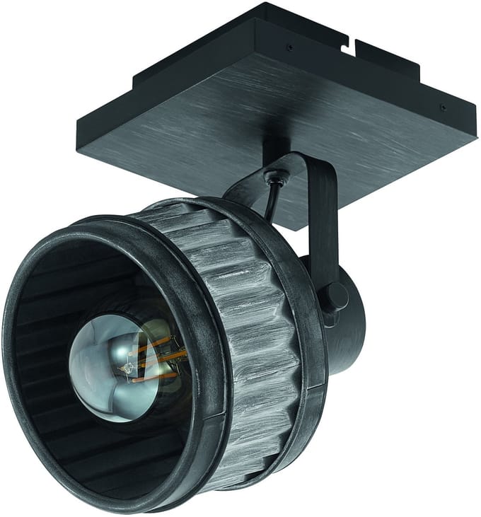 EGLO Turrock Plafondlamp - E27 - Ø 20 cm - Zwart|Grijs