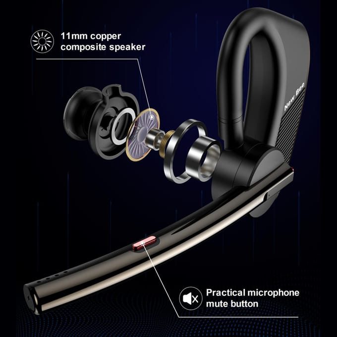 Nieuwe Bee M50 draadloze BT5.2-headset handsfree oordopjes met ruisonderdrukkende microfoon voor op kantoor blauw