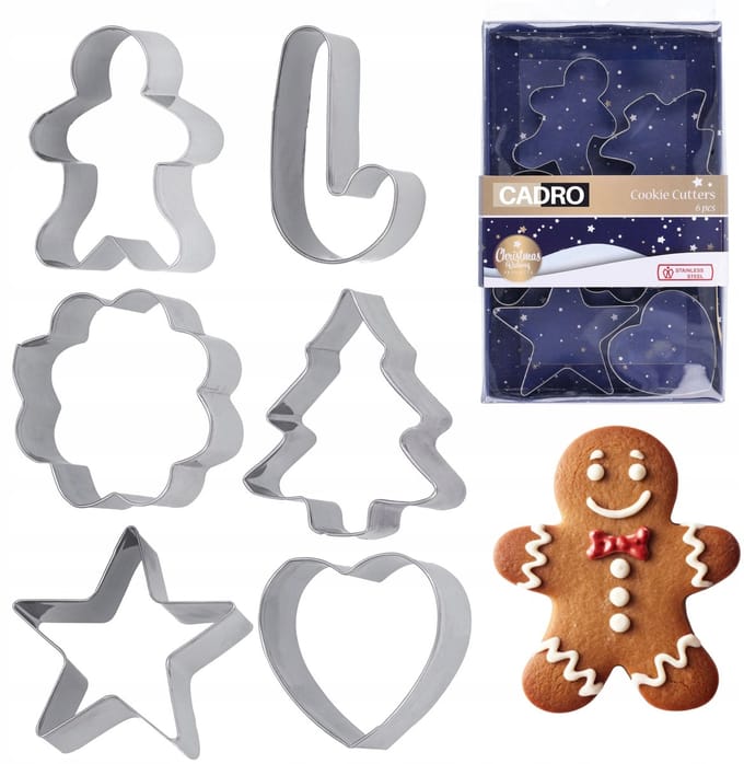Kerstkoekjes uitsteekvormpjes metaal 8 cm 6 st